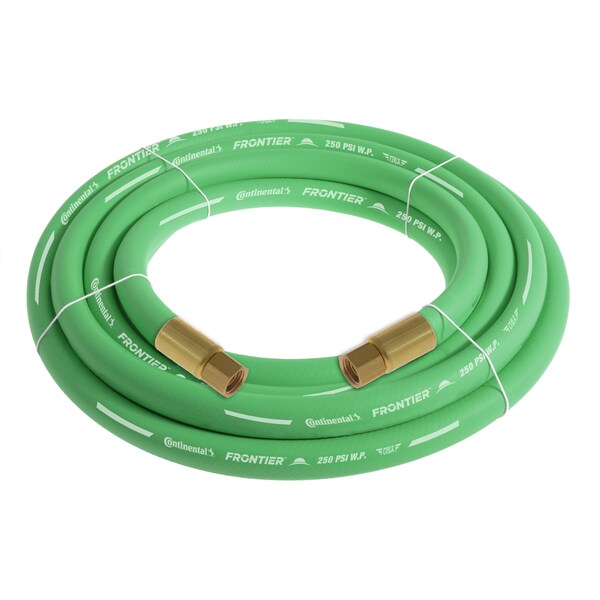 3/4" x 20' Green EPDM Rubber Air Hose, 250 PSI, 3/4" FNPSM x FNPSM